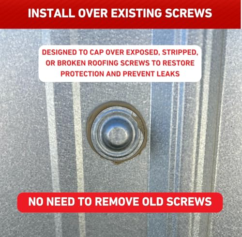 Metal Screw Caps from EAGLE 1 - Seals Over Existing Screws Heads to Prevent leaks- Easy to Install-Gloves Included (100)
