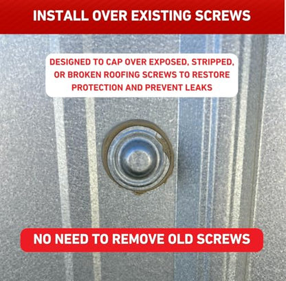 Metal Screw Caps from EAGLE 1 - Seals Over Existing Screws Heads to Prevent leaks- Easy to Install-Gloves Included (100)
