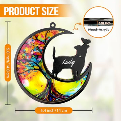 Dog Memorial Suncatcher,Pet Remembrance Gift with Sympathy Card,Tree of Life DIY Ornament for Loss of Dog(God's Butterfly) - color: Butterfly