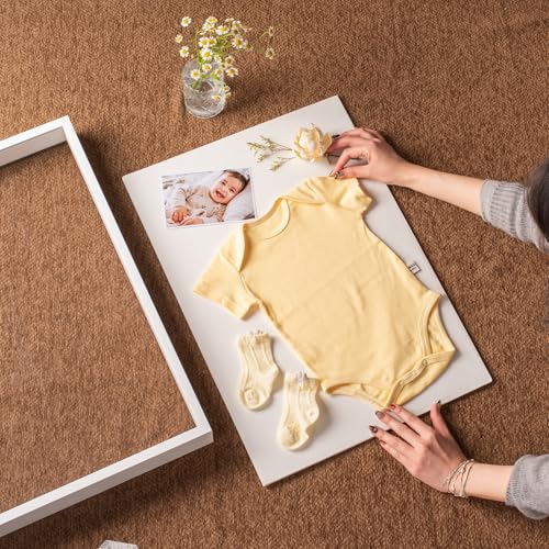 16x20 Large Shadow Box Frame with Thickened Acrylic Panel & Pins - color: White+high Definition Panel + Shatter-proof Packaging, size: 16x20
