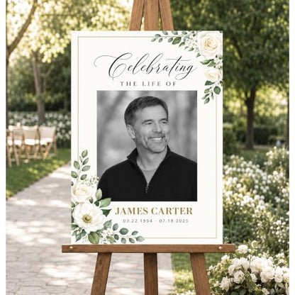 Personalized Funeral Celebration Of Life Welcome Sign #2 - color: Style 2
