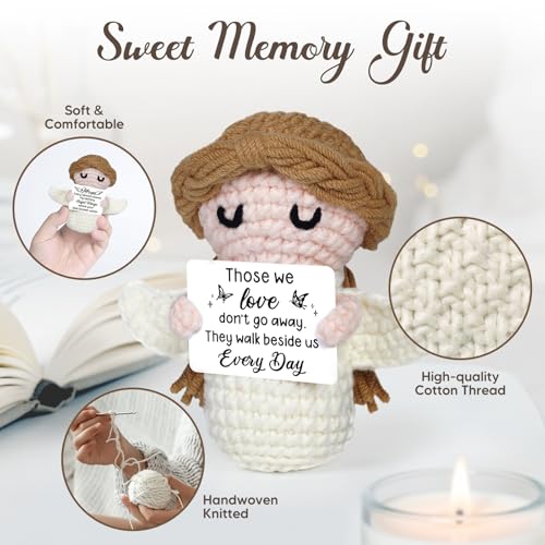 Sympathy Gifts for Loss of Loved One - Crochet Angel Sympathy Gift - Grief Gifts for Women Men Kids, Bereavement Condolences Remembrance Memorial Gift for Loss of Mom Dad Husband Brother - style: Loss of Loved One