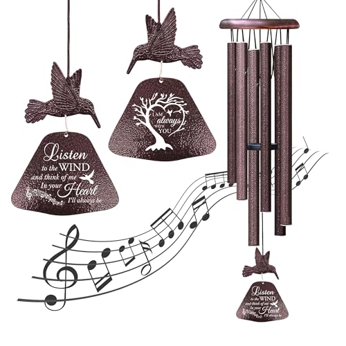 Memorial Wind Chimes for Outside 32'', Sympathy Gifts for Loss of Loved One, Memorial Sympathy Grief Bereavement Condolence Remembrance Gifts