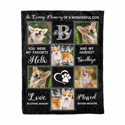 LOSARON Personalized Pet Memorial Blanket, Custom Sympathy Blankets Throws for Loss of Mother Father Grandma Grandpa Wife Husband Dog Grave Blankets for Cemetery Bereavement Gifts - color: 6 Photo Collage-4