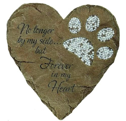 Carson Heart-Shaped Pet Memorial Garden Stone – Forever in My Heart - color: White