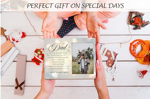 Father Memorial Picture Frame Gift, Memorial Gifts for Loss of Dad, Wooden Loss of Father Sympathy Gift, Condolences Bereavement Gifts for Loss of Dad, In Loving Memory of Dad Picture Frames -B04