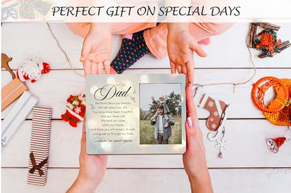 Father Memorial Picture Frame Gift, Memorial Gifts for Loss of Dad, Wooden Loss of Father Sympathy Gift, Condolences Bereavement Gifts for Loss of Dad, In Loving Memory of Dad Picture Frames -B04