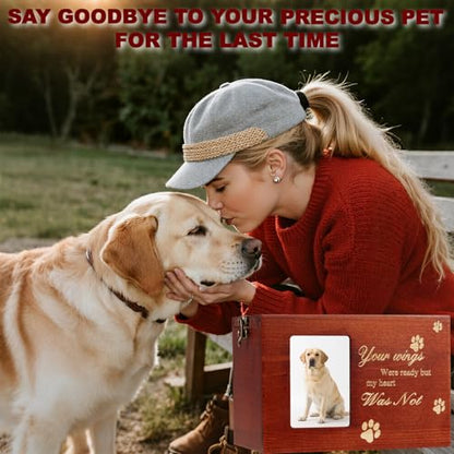 Wood Pet Urns for Dog or Cat Ashes Sets, Pet Cremation Urns - color: Medium-Rainbow