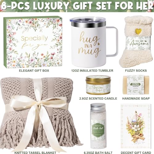 Self Care Get Well Soon Gift Baskets for Women Birthday Gifts Care Package - color: Khaki
