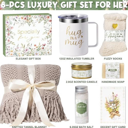 Self Care Get Well Soon Gift Baskets for Women Birthday Gifts Care Package - color: Khaki
