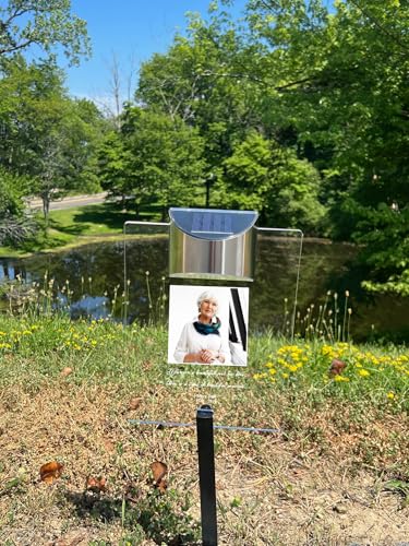 Beautiful Life Loved One In Our Heart Personalized Memorial Garden Stake Marker Photo LED Sympathy Gift In Loving Memory Remembrance Condolence Picture Light Up Plaque Sign Tombstone Grave Cemetery
