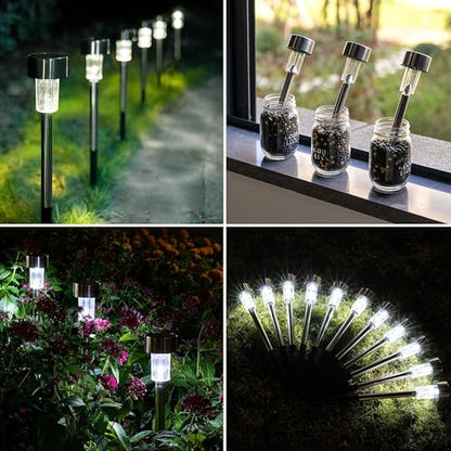 GIGALUMI Outdoor Waterproof Solar Pathway Lights, 20 Pack Cold White - color: Cold White, size: 20 PACK