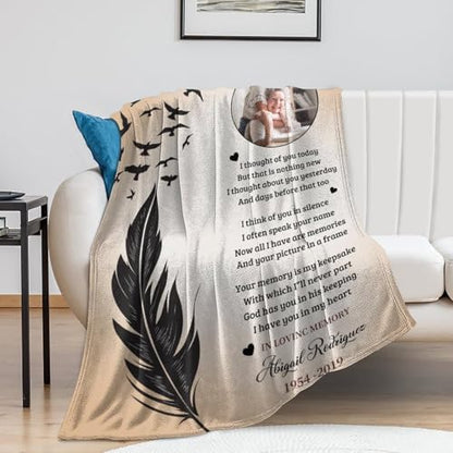 Custom Memorial Blanket with Picture Personalized Sympathy Remembrance Condolences Bereavement Gifts Sympathy Gifts for Loss of Loved One Mother Dad Grandma Grandpa Sister Daughter Friend - color: Design9