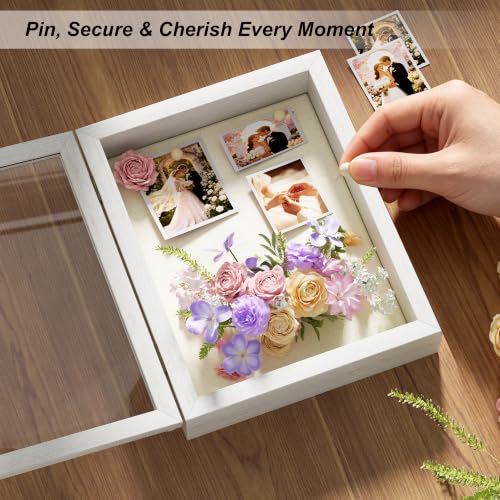 Love-KANKEI Deep Shadow Box Frame 8x10,Solid Wood Beaded Edge Frame,White - color: White, size: 8x10