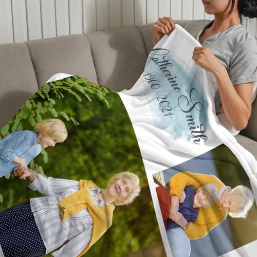 Custom Memorial Blanket with Picture Personalized Sympathy Remembrance Condolences Bereavement Gifts Sympathy Gifts for Loss of Loved One Mother Dad Grandma Grandpa Sister Daughter Friend - color: Design13