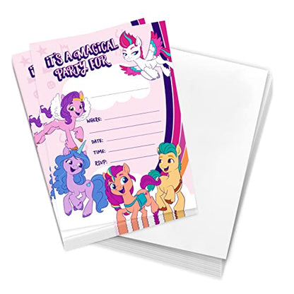 Desert Cactus My Little Pony Birthday Party Invitation Cards 10 count (C) | 10 Pack Birthday Party Invitation Cards, with Envelopes for Kids, Boys and Girls Party Events and Gathering