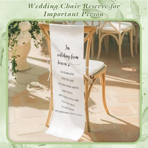 Memorial Wedding Chair Sign, Baby Shower Chair Reserved Signs, Reserved Seating Signs Baby Shower, In Loving Memory Sign, I'm Watching From Heaven Chairs Banner - style: Baby Shower