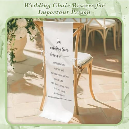 Memorial Wedding Chair Sign, Baby Shower Chair Reserved Signs, Reserved Seating Signs Baby Shower, In Loving Memory Sign, I'm Watching From Heaven Chairs Banner - style: Baby Shower
