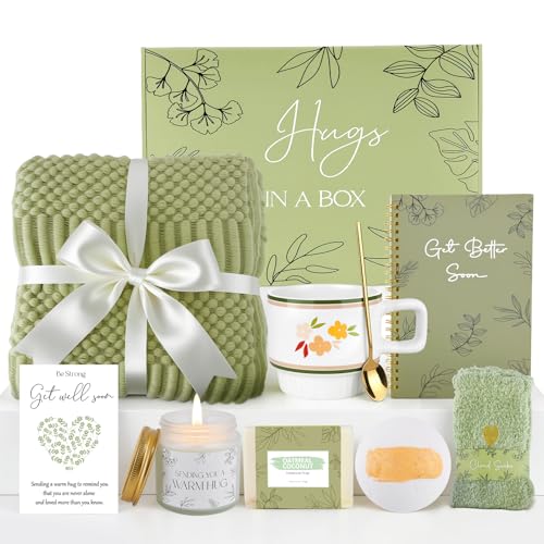 Get Well Soon Gifts Set for Women Sympathy Gift Baskets for Loss of Loved One,Feel Better Inspirational Thinking of You Gift for Wife/Sister/Friend/Mom (Sage) - color: Sage