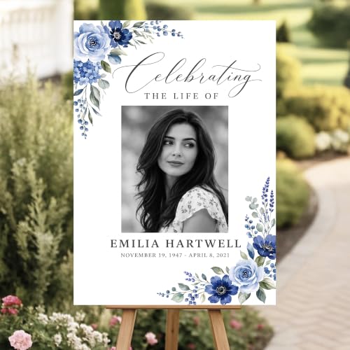 Personalized Funeral Celebration Of Life Welcome Sign #9 - color: Style 9