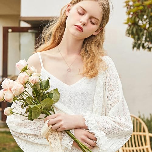TUGHRA Mother's Day Gifts Gold Locket Necklaces for Women, 925 Sterling Silver Heart Photo Lockets Memorial Keepsake Jewelry Gift for Mom, Wife, Daughter - style: 0372-Rose Gold