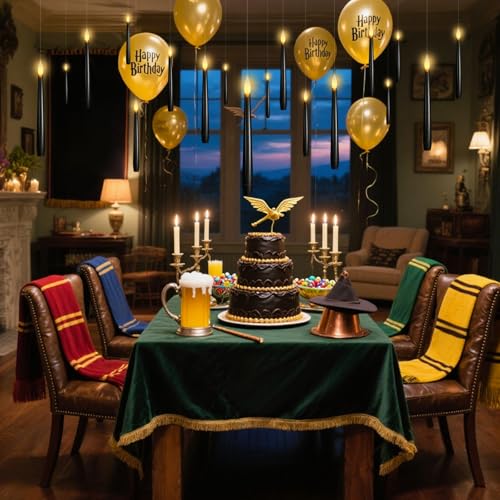 Lezonic Black Floating Candles with Wand Remote, Set of 12 Magic Flameless Candles Battery Operated, Flikering Hanging LED Taper Candlesticks Christmas Decorations, 0.51" x 6.7" - color: 12pcs(Black)