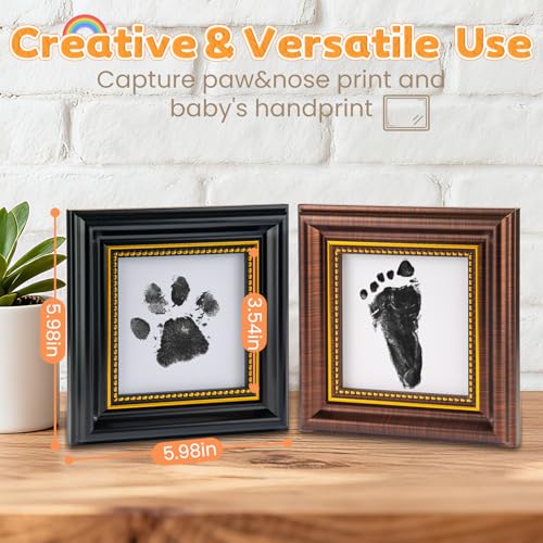 Inkless Baby Hand and Footprint Kit - Mess Free Ink Pad for Newborn Keepsake, Dog Nose & Paw Print Kit, Clean Touch Ink Pad for Baby Hand & Footprints, Ideal New Mom Gifts（Brown） - color: BROWN