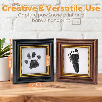 Inkless Baby Hand and Footprint Kit - Mess Free Ink Pad for Newborn Keepsake, Dog Nose & Paw Print Kit, Clean Touch Ink Pad for Baby Hand & Footprints, Ideal New Mom Gifts（Brown） - color: BROWN