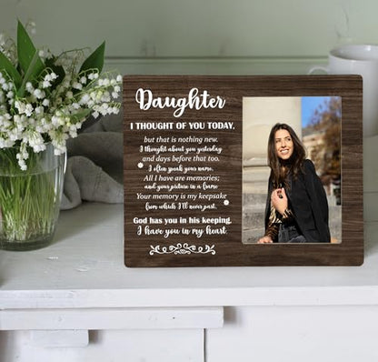 Daughter Memorial Picture Frame, Sympathy Wooden Photo Frame Gifts for Loss of Daughter, 4x6 inch Photo - style: Daughter Memorial-2