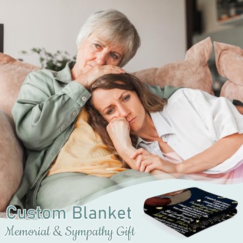 Custom Memorial Blanket with Picture, Sympathy Gifts for Loss of Loved One, Personalized Memory Blanket for Loss of Mom Dad Husband Wife, In Memory of Loved One Gifts, Remembrance Bereavement Gifts