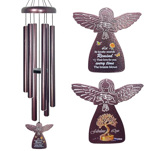 60th Birthday Gifts for Women or Men, 32" Angel Aluminum Wind Chimes for Outside with Harmony Tone, Memorable 60th Birthday Gift for Mom, Unique Wind Chimes for Garden, Patios and Backyard Decor - size: C-60th Birthday Gift