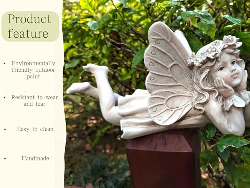 MeritMode Fairy Garden Figurines - Angel Statue with Butterfly - style: fairy Garden statue