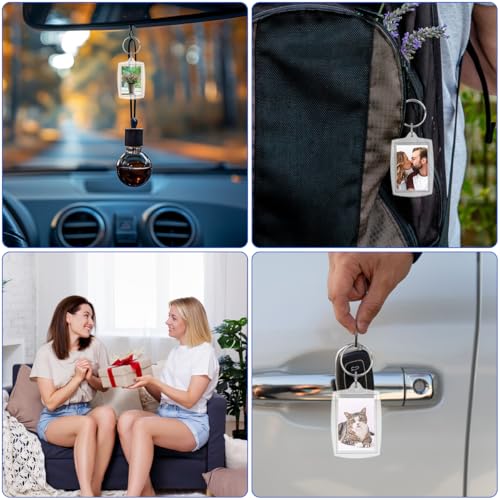 15/20 Pack Acrylic Photo Frame Keychain, Personalized Customizable Keychains, Clear Picture Keychain as Gift - color: 2.16"x 1.57"(20pack)