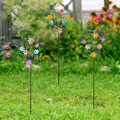 Metal Flowers Decorative Garden Stakes,3Pcs Heart Shape Metal Flower - color: Heart Shape Stakes