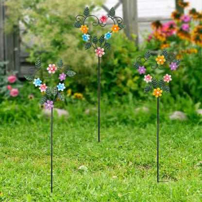 Metal Flowers Decorative Garden Stakes,3Pcs Heart Shape Metal Flower - color: Heart Shape Stakes
