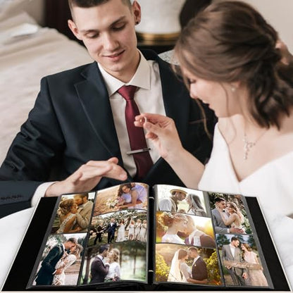 Lanpn Wedding Photo Album 4x6 1000 Pockets, Extra Big Large Capacity Linen Hardcover Newlywed Marriage Album Slip in Holds 1000 horizontal Vertical Photos (White) - color: Windowless-white, size: 1000 Photos
