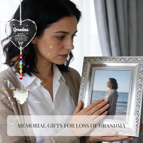 Hegelda Memorial Gifts for Loss of Grandma Crystal Suncatcher Ornaments | Sympathy Gifts for Loss of Grandma, Bereavement Funeral Condolence Gifts for Grieving Grandma - style: Grandma