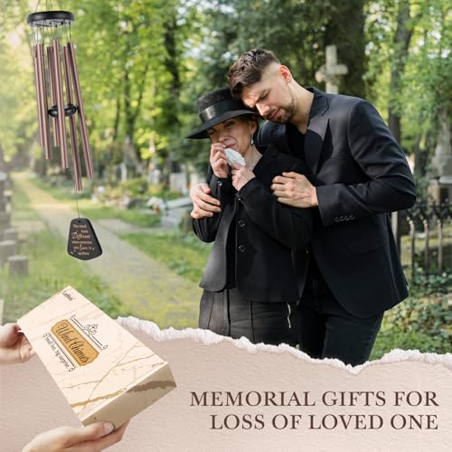Leebbsin Loss of Loved One Gift, 25.5" Sympathy Wind Chimes | Memorial Gifts for Loss of Loved One, Mom, Dad, Wife, Husband, Child, Remembrance & Bereavement Gifts for Funreal, Outdoor