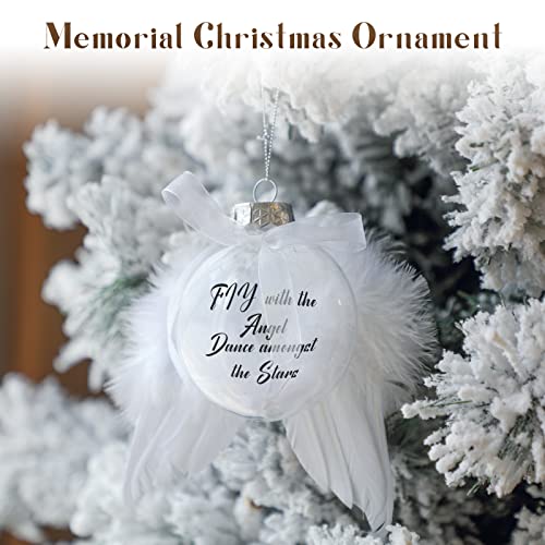 Sratte 12 Sets Xmas Memorial Ornament Fillable Ball Angel Wings,80 mm - size: 80 mm