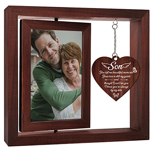 Vetbuosa Memorial Gifts for Loss of Son, Memorial Picture Frame,Sympathy Gifts for Loss of Son,A Gift to Express Bereavement, Condolences, Comfort, Remembrance and Healing,Fits 4x6 In Photo - color: Brown, size: 4x6 Inches - Son