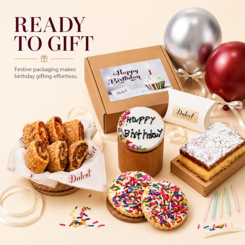 Birthday Gift Baskets, Gourmet Birthday Food Gifts, Birthday Gift Basket for Women, Girls, Boys, Kids, Men, & Parents by Dulcet Gift Baskets - color: Birthday