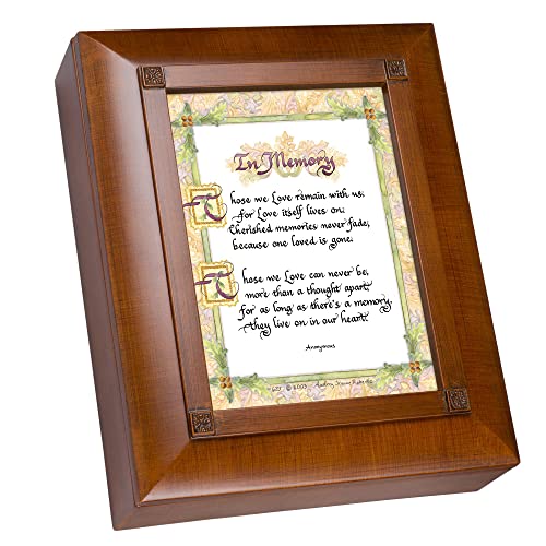 Cottage Garden in Memory Love Cherished Memories Woodgrain Embossed Remembrance Keepsake Box