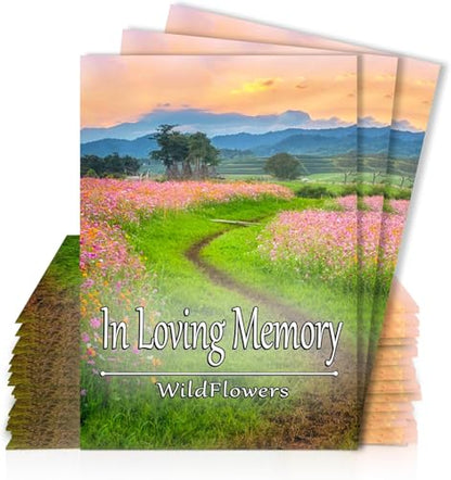 25 Wildflower Seed Packets - Celebration of Life Decorations - Funeral Favors - Memorial - Wild Flower Seeds Throw and Grow Perennial & Annual Mix to Attract Pollinators Bees and Butterflies Non-GMO