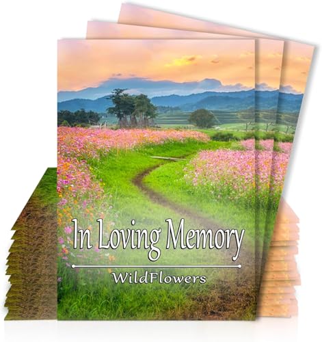25 Wildflower Seed Packets - Celebration of Life Decorations - Funeral Favors - Memorial - Wild Flower Seeds Throw and Grow Perennial & Annual Mix to Attract Pollinators Bees and Butterflies Non-GMO