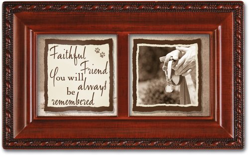 Cottage Garden Faithful Friend Pet Memorial Woodgrain Petite Music Box Plays Thats What Friends are for