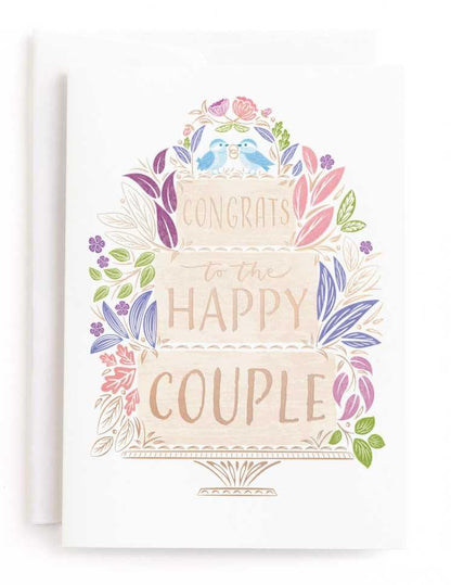 Minted | Wedding & Bridal Shower Card, 5x7 w/Envelope | Happy Couple Cake - color: Happy Couple Cake