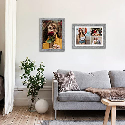 11x16 Collage Frame, 2 Open 5x7&1 Open 8x10 Photo Frame Collage - color: Grey, size: 11x16 - (2 open5x7+1 open8x10）