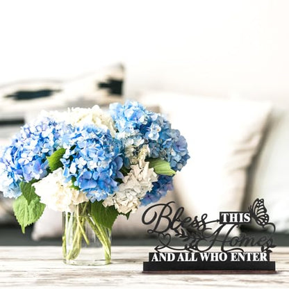Jetec Inspirational Table Sign Art Decoration, Bless All Who Enter - style: Bless This Home and All Who Enter