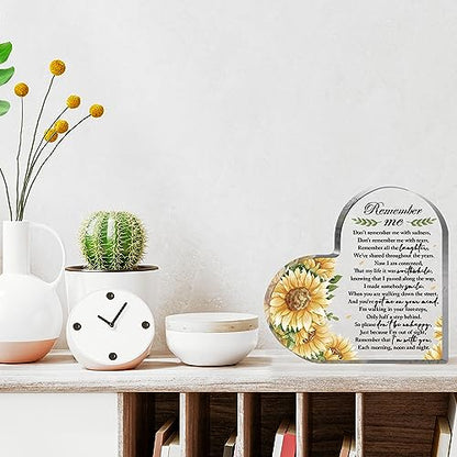 Sympathy Gifts, Acrylic Heart Shape Memorial Paperweight Remembrance Decorations for Loss of Loved One Loss of Grandmother Father Table Remembrance Gifts Bereavement Gift - style: 022