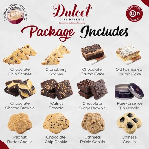 Snack Gift Basket for Adults, Bakery Food Gifts, Thinking of You, Sympathy Gift Basket for Women, Friends, Family, Him, Her, and Corporate by Dulcet Gift Baskets